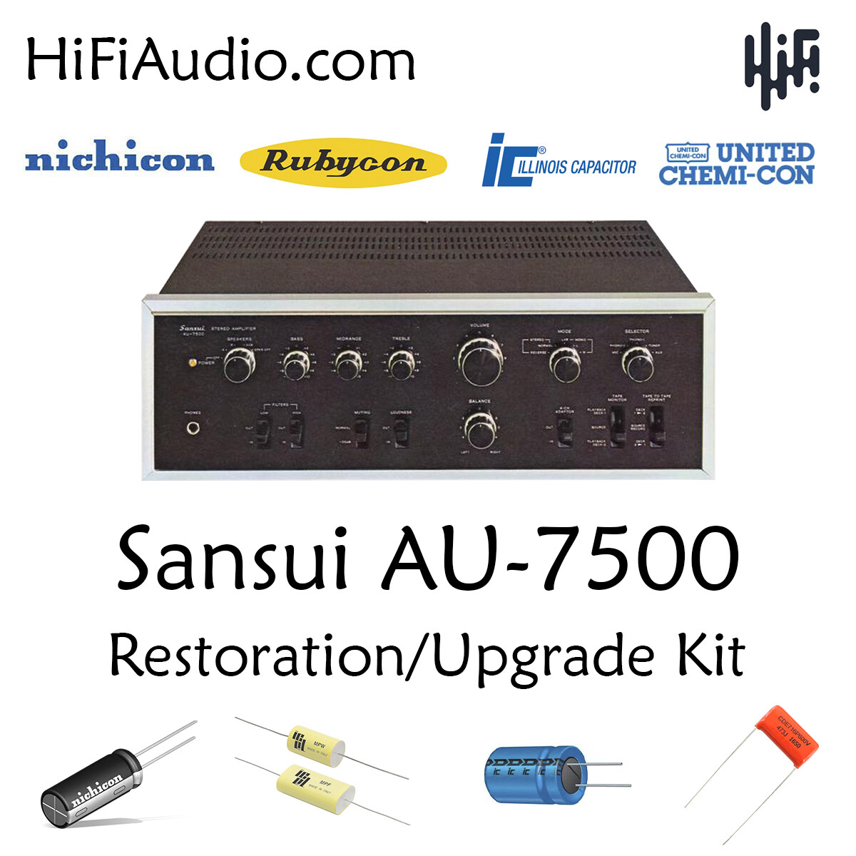 Sansui AU-7500 rebuild restoration recap upgrade kit repair