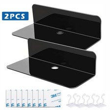 Floating Wall Shelves 2Pcs Adhesive Shelf With Accessories Acrylic Small Shelf