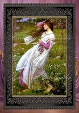JW Waterhouse Lady D Designer Cotton Fabric Quilt Block Multi-size