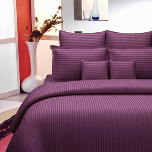 Indian 100 Cotton Plain Bed Set Super King Size Purple With Two