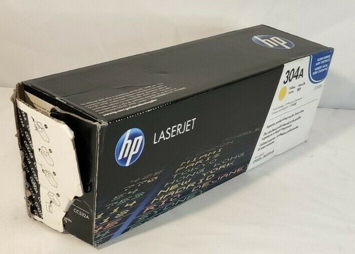 HP CC532A 304A Yellow Toner Cartridge for CP2025 Genuine OEM Free Shipping