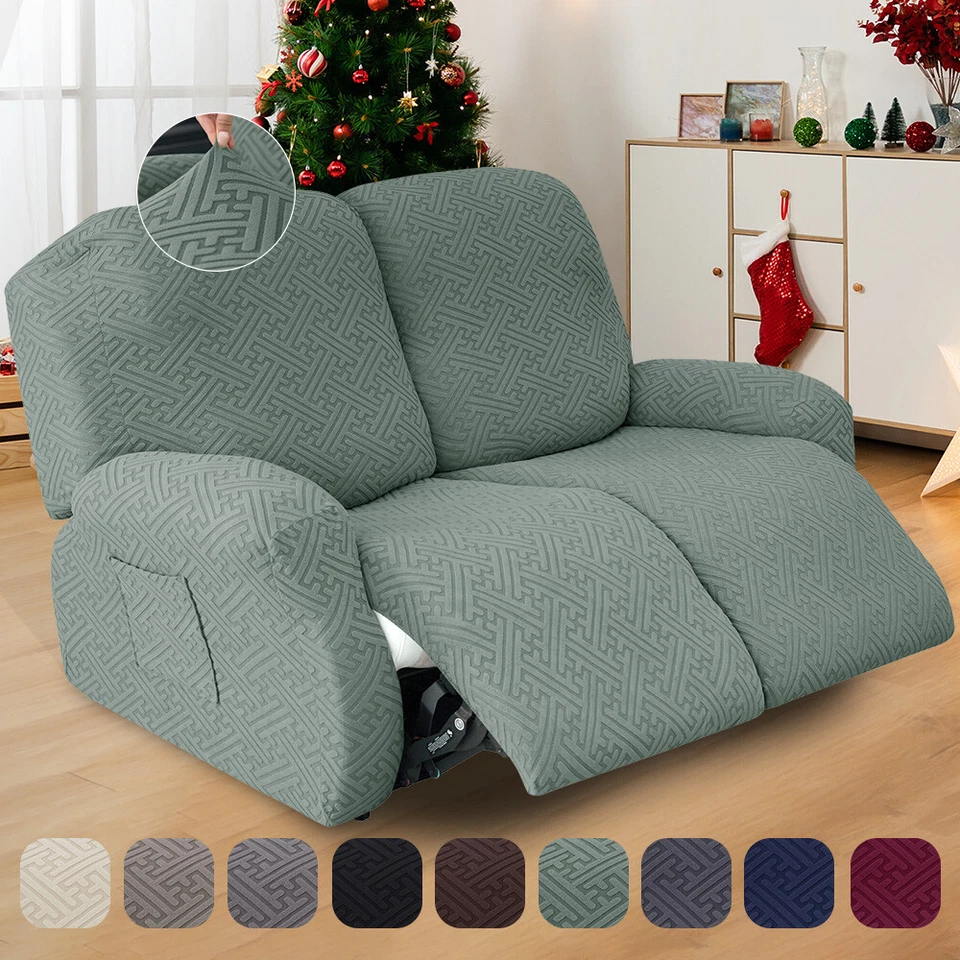1/2/3 Seater Elastic Recliner Sofa Cover Stretch Armchair Covers Couch Slipcover - Image 2 of 4