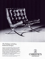 Stampa Pubblicità Bauhaus Van Der Rohe Sedia Barcellona 1986 Christie's 8,5" x 11"