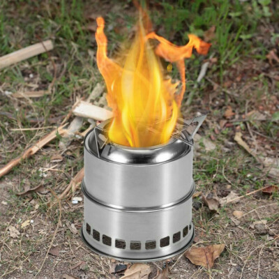 Wood Burning Stove Outdoor Stainless Steel Party Camping Cook Tool Portable  | eBay