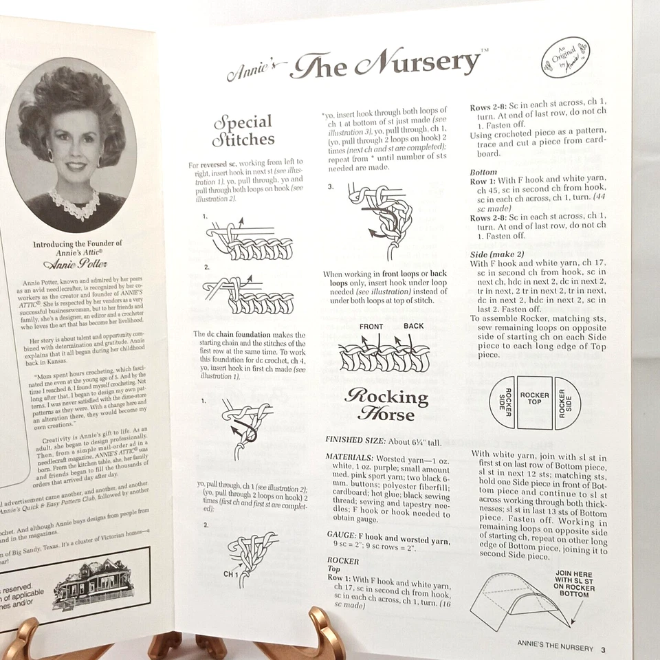 Vintage Annie's Fashion Doll Home Decor Crochet Patterns "The Nursery" - Image 2 of 3