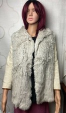 Euc Escada Sport Fapin Rabbit Fur Vest Womens Sz Us 38 Grey Woven $995