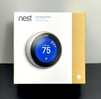 Google Nest 3rd Generation Learning Thermostat T3007ES Stainless Steel