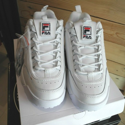 FILA DISRUPTOR II PATCHES WMN Scarpe Sportive da donna pelle bianca SCONTO  50% | eBay