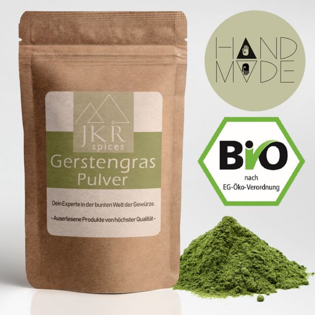 500g Bio Gerstengras Pulver gemahlen ~ Gerstengraspulver | für Tee & Smoothies