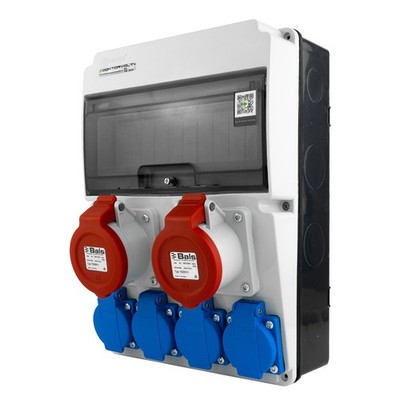 Baustromverteiler 2x16A 4x230V JUN ohne Sicherungen Steckdosen Bals DOKTORVOLT