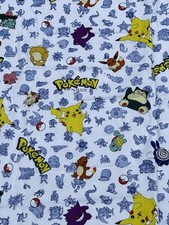 Vintage Pokemon Pikachu Fabric 61 x 45 Inches Springs Industries Nintendo