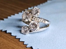 Womans 925 Sterling Silver Mulit 4 Stone Ring Size: 9.25