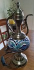 White, Light & Dark Navy Baby Blue Diamonds Turkish Lamp Pitcher Design Metal — photo 5