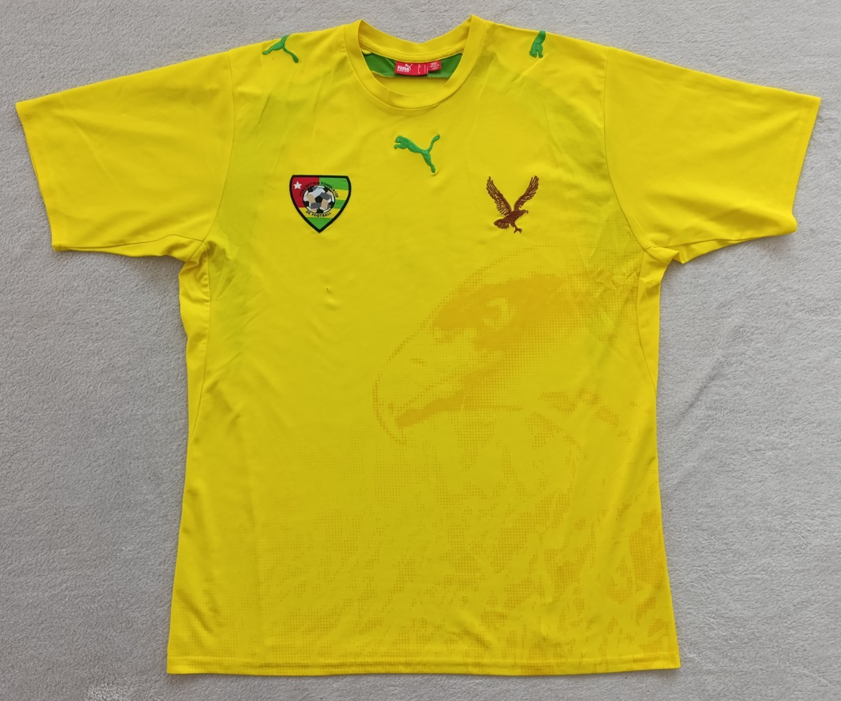 ★8SM2 PUMA 2006 ゲームシャツ　アンゴラ代表　黄色　古着 Togo Africa 2006 - 2007 Puma Home Football Soccer shirt jersey