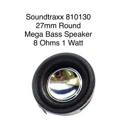 Soundtraxx 810130 ~ 27mm Round Mega Bass Speaker  ~ 8 Ohms 1 Watt FREE SHIPPING