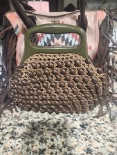 Vintage Crochet Purse, 60s/70s, Boho Hippie, Beaded Purse Made ITALY