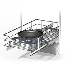 Home Zone Living Pull Out Kitchen Cabinet Organizer with Slide Out Drawer