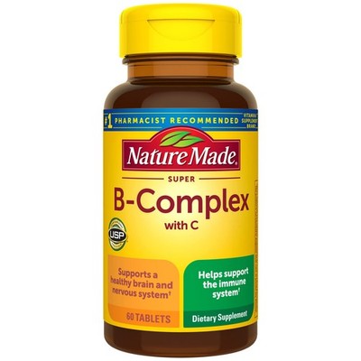 Nature Made Super B Complex with Vitamin C and Folic 60 Count (Pack of 1)