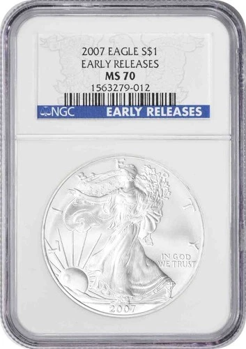 2007 $1 American Silver Eagle MS70 Early Releases NGC