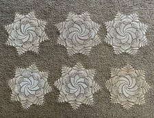 Lot Of 6 Beautiful Fine Lace Handmade Crocheted Doilies  