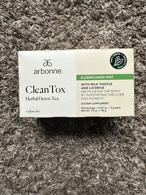 Arbonne CleanTox Herbal Detox Tea, 17/20 Bags Remaining, best by 07/2024