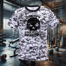 SKULL DIGITAL CAMO GYM T-SHIRT - WORKOUT SHIRT, BODYBUILDING T-SHIRT, MUSCLE TEE