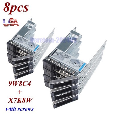 8PCS X7K8W 9W8C4 FOR DELL 3.5'' HYBRID TRAY Caddy 14G 15G 16G SERVERS W/SCREWS US