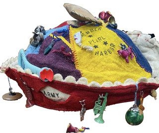 TERRIFIC Unique WWII Homefront BEANIE w REMEMBER PEARL HARBOR & KEEP EM FLYING