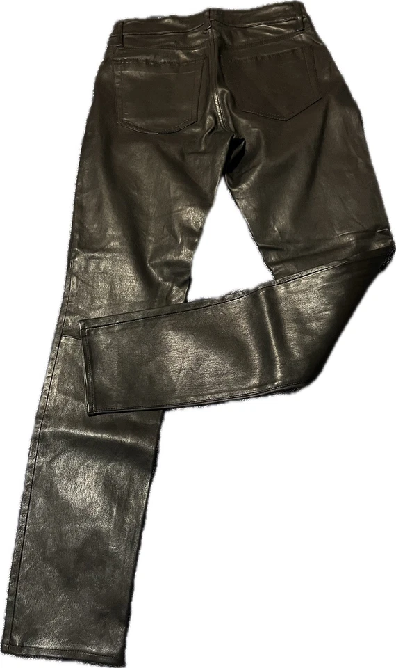 Pantalones de piel de cordero de cuero Lucky Brand para mujer NUEVOS 12/31 ajustados al tobillo Foto 3 de 4