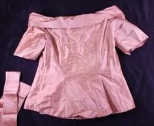 Watters and Watters vintage Pink nubby Silk Formal Dress suit off the shoulder