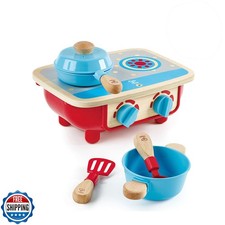 Hape Toddler Kitchen Set  Wooden 6 Piece Cooking Set, Pretend Ki