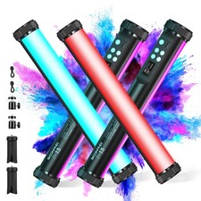 2Pack RGB LED Video Light Stick Wand,3200K 8500K Magnetic Photography Tube Li...
