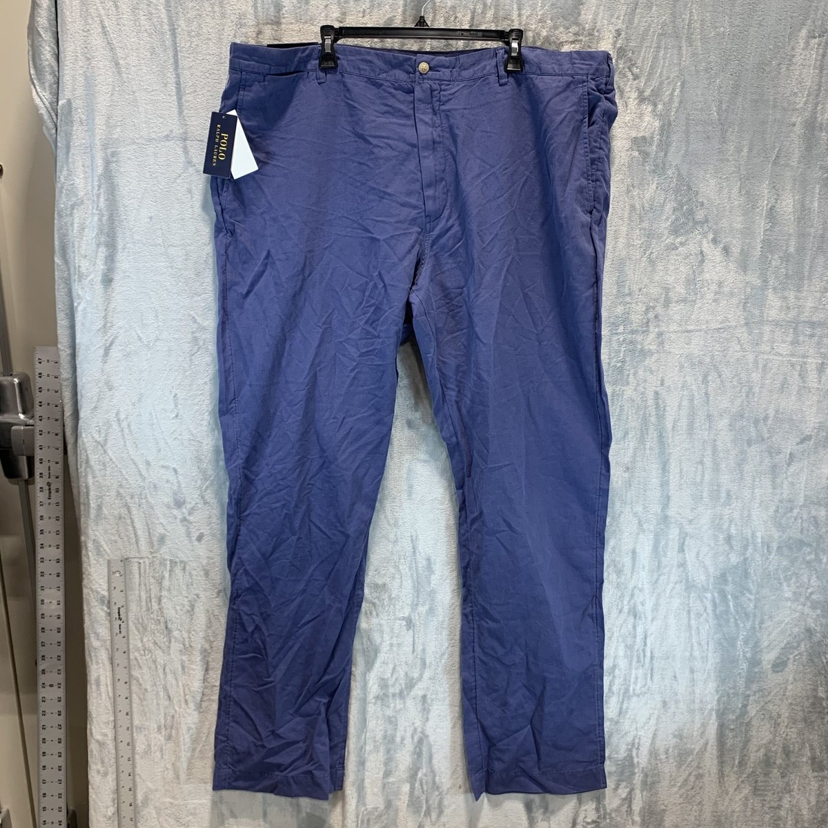 Polo Ralph Lauren Mens Pants 44B x 34 Classic Fit Blue Linen