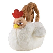 Ueeksry Cute Plush Chicken Handbag - Soft Fluffy Hen Purse, Medium, White