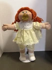 Vintage 1986 Cabbage Patch Kid Red Hair Pacifier China Yellow Outfit