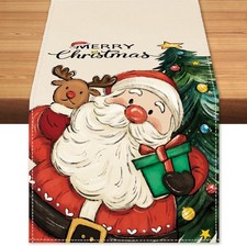 Merry Christmas Santa 13" x 72", Table Runner, Claus