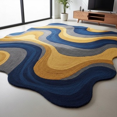 Handmade Rug | Irregular Rug | Wool Rugs | Living Room Rug | Tufted A284