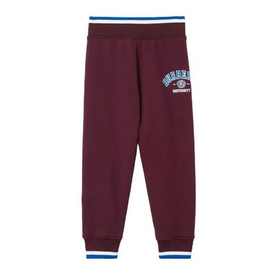 [NEW] Burberry Kids Sidney College Logo-Print Joggers (Sz: 12Y / MARRON)