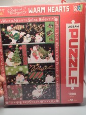 Go Warm Hearts Snowman 1000 Piece Puzzle by Susan Winget Sealed Free Ship