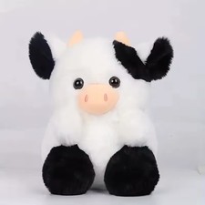 20cm Strawberry Cow Black Plush Toy Soft Stuffed Doll Room Decor Birthday Gift