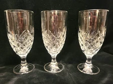 Set of (3) Shannon Dublin Cut Lead Crystal Iced Tea Goblets 7 3/4" by Godinger.