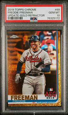  2019 Chrome Update All-Star Freddie Freeman #69 Gold refractor /50. PSA 10.