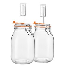 1.8L 64 fl oz Fermentation Jar Kit with Airlock, 2 Pack