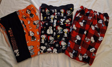 3 Women's Sz SMALL Peanuts Snoopy Halloween, Christmas, Winter Pajama Pants EUC