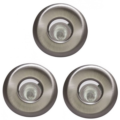 Litecraft Einbaustrahler Bad feste Strahler in Satin Chrom - 3er Pack