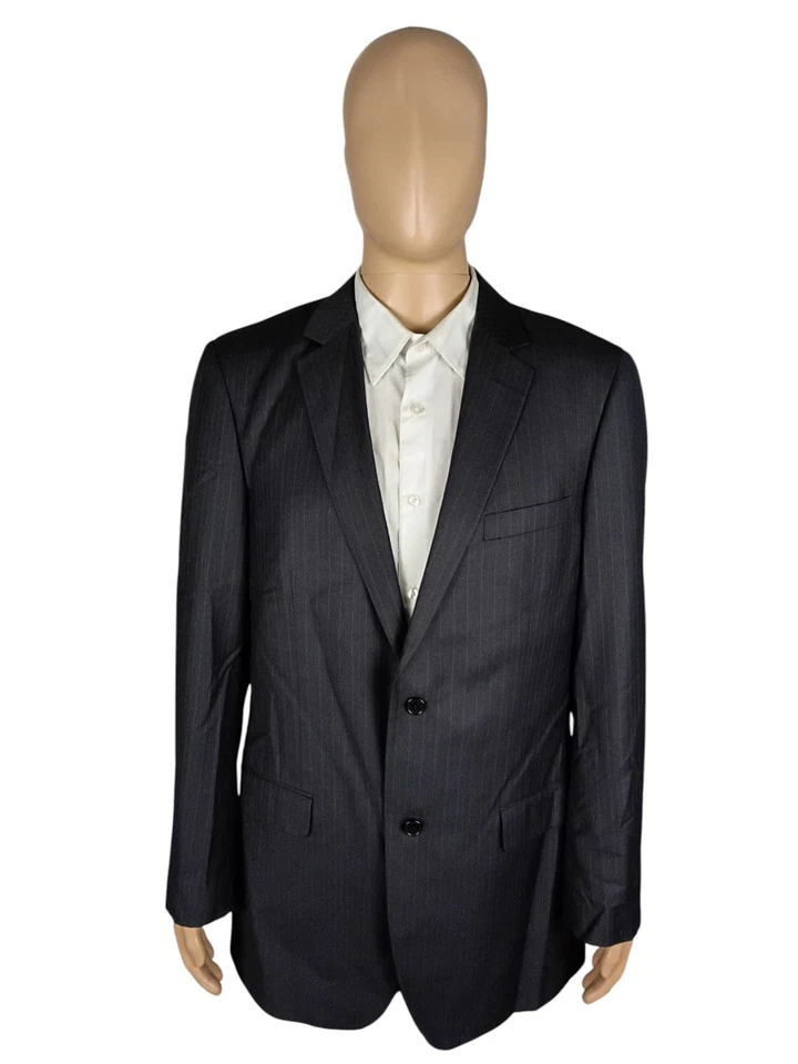 Gianni Uomo Gold Super 140s Two Piece Charcoal Gray Purple Stripe Suit 42L 34X31 - Image 2 of 4