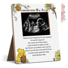 Baby Shower Winnie Sonogram Frame Message The Bump Keepsake Bear Photo Decor