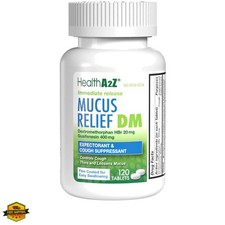 Mucus Relief DM Dextromethorphan HBr 20mg Guaifenesin 400mg No Benzene ...