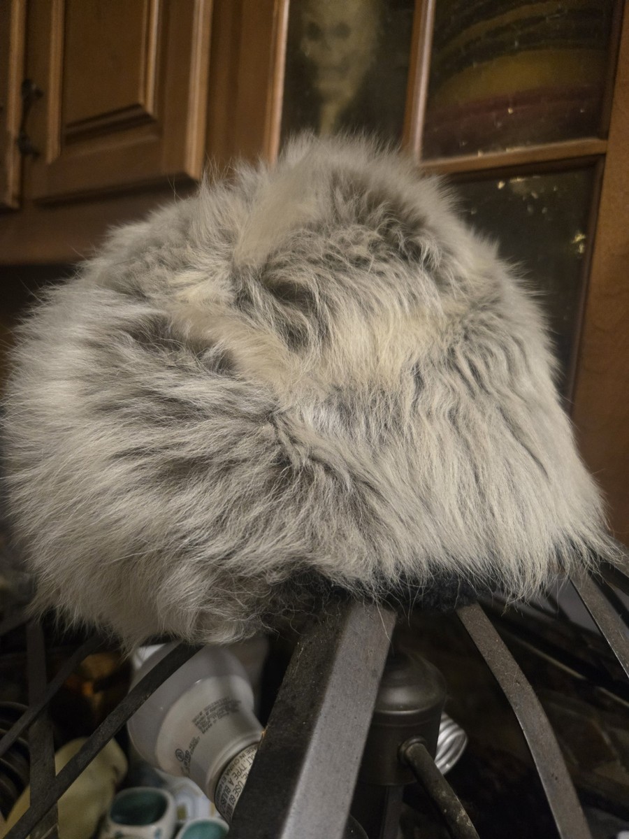 Luxurious Faux Fur head hat piece in Light Gray Oversized Chunky Hat In Grey Faux Fur | EGO US | EGO main image 4
