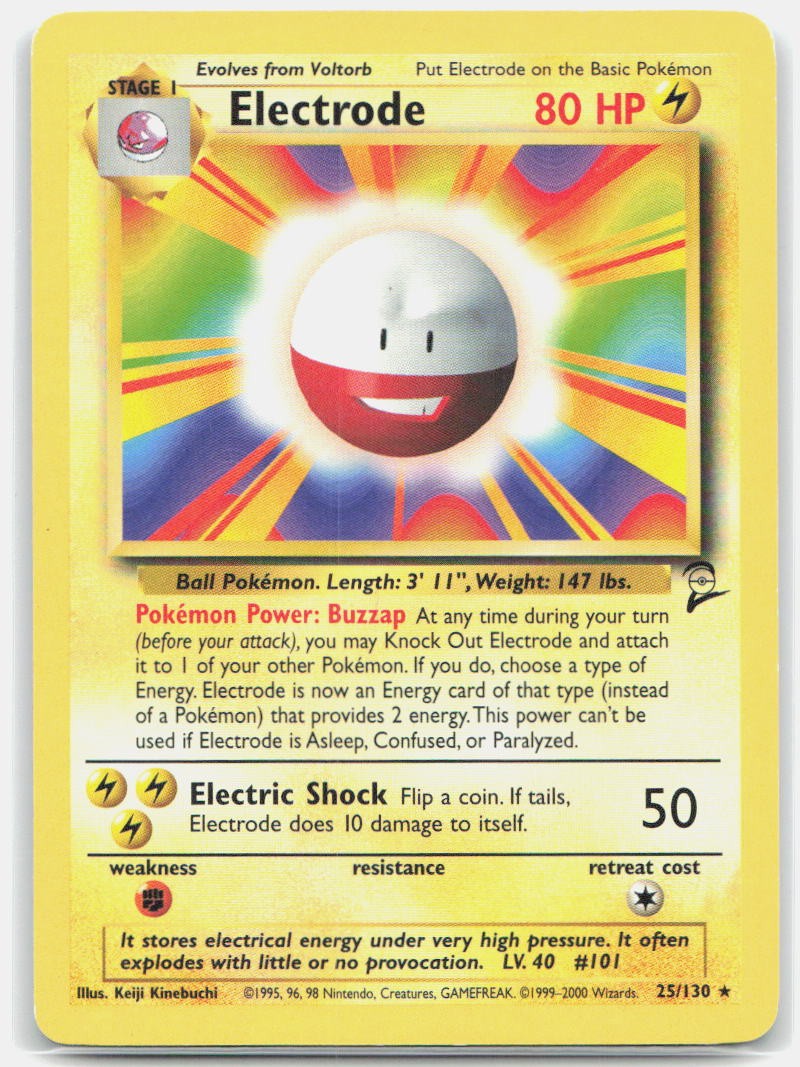 ELECTRODE 25/130 RARE Base Set 2 Pokemon MP